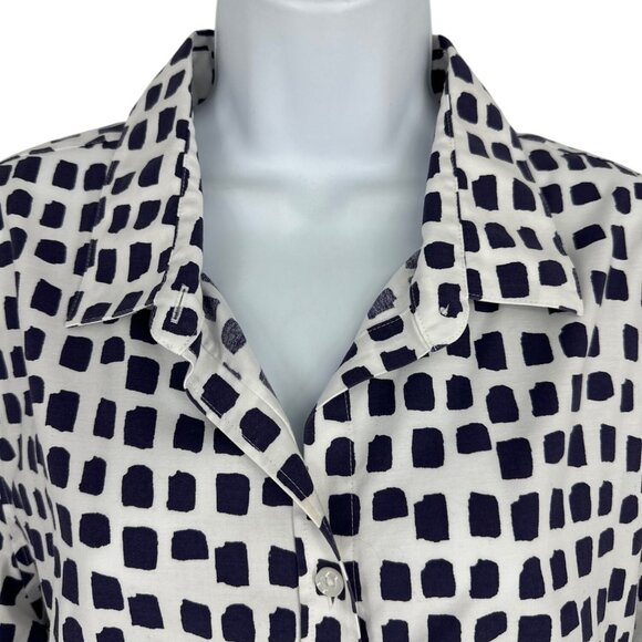 Chicos Purple & White Button-Down Shirt With Abstract Square Print Sz 3.5 US 18 - Picture 2 of 11